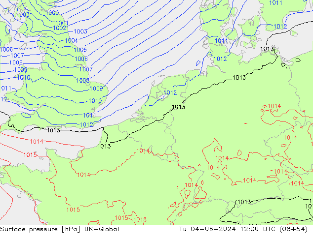 Yer basıncı UK-Global Sa 04.06.2024 12 UTC