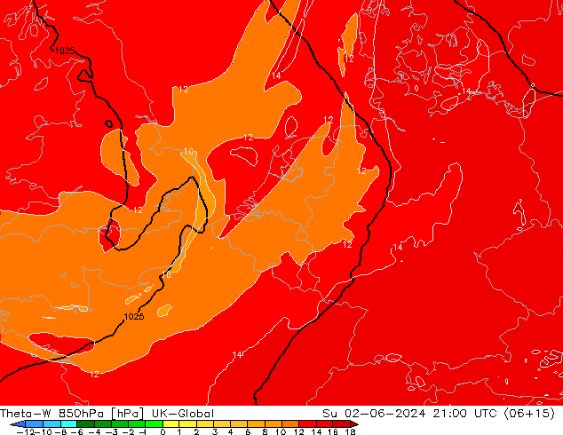 Theta-W 850hPa UK-Global dom 02.06.2024 21 UTC