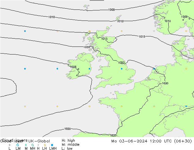 Cloud layer UK-Global пн 03.06.2024 12 UTC