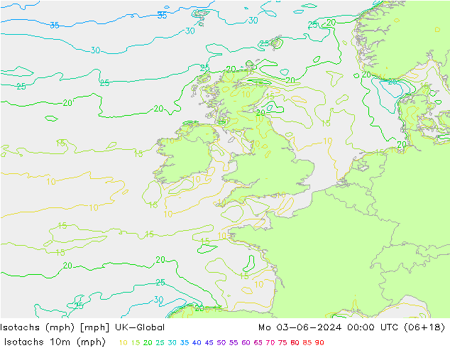 Isotachs (mph) UK-Global lun 03.06.2024 00 UTC