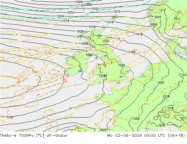 Theta-e 700hPa UK-Global Seg 03.06.2024 00 UTC