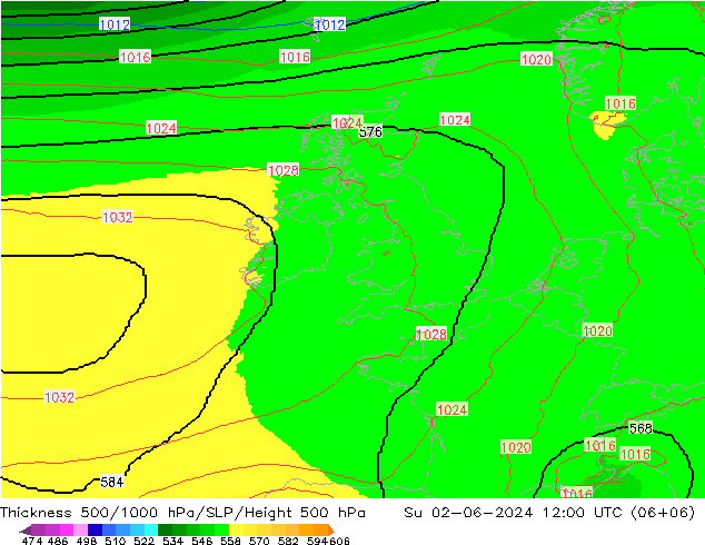 Thck 500-1000hPa UK-Global dim 02.06.2024 12 UTC