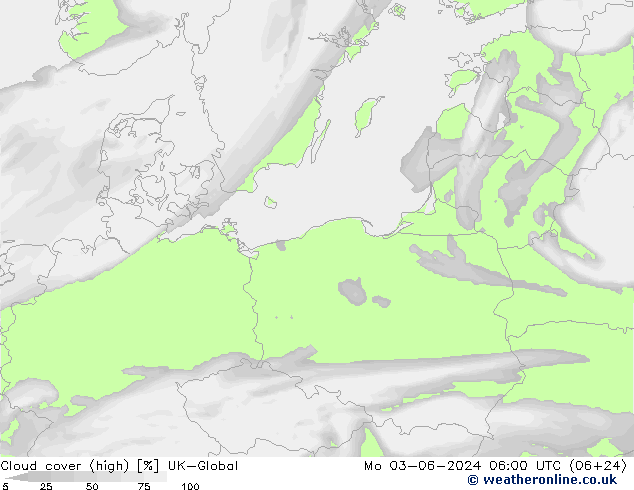 Nuages (élevé) UK-Global lun 03.06.2024 06 UTC