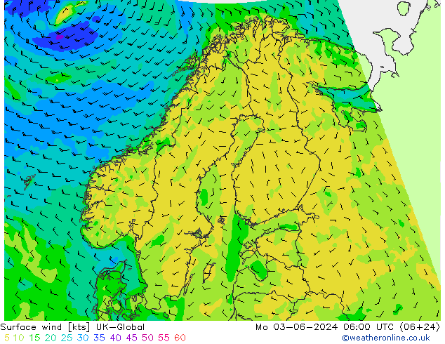 wiatr 10 m UK-Global pon. 03.06.2024 06 UTC