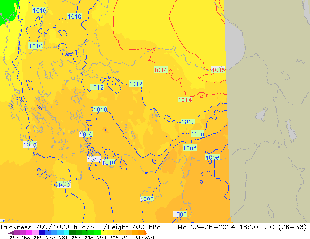 Thck 700-1000 hPa UK-Global  03.06.2024 18 UTC