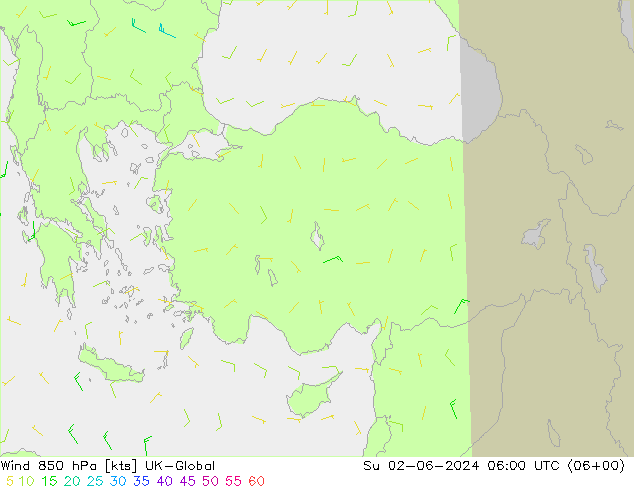 Vent 850 hPa UK-Global dim 02.06.2024 06 UTC