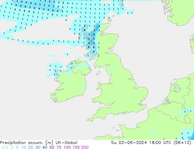 Precipitation accum. UK-Global Su 02.06.2024 18 UTC