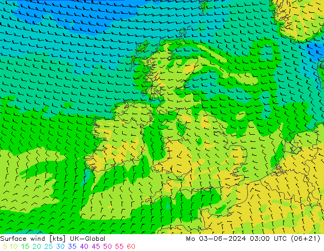 Vento 10 m UK-Global Seg 03.06.2024 03 UTC