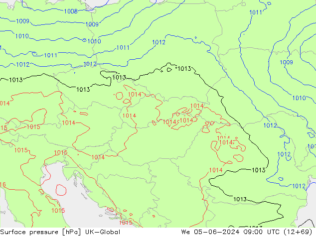 Surface pressure UK-Global We 05.06.2024 09 UTC