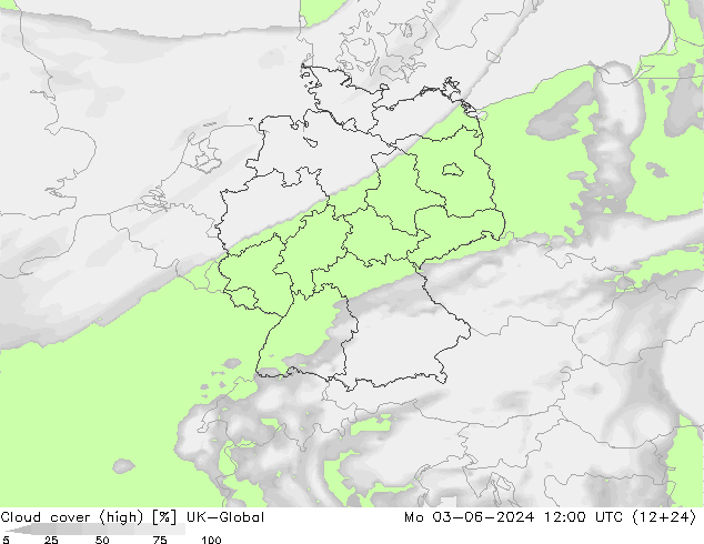 Nuages (élevé) UK-Global lun 03.06.2024 12 UTC