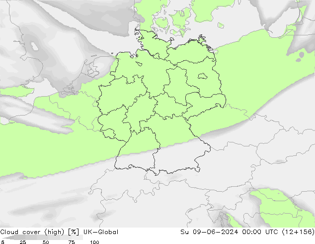 Nuages (élevé) UK-Global dim 09.06.2024 00 UTC