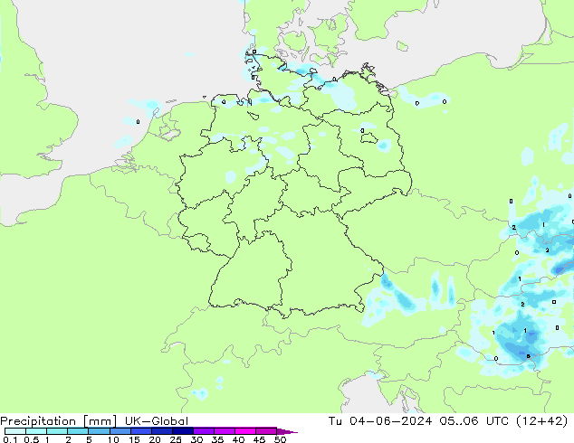 Precipitazione UK-Global mar 04.06.2024 06 UTC