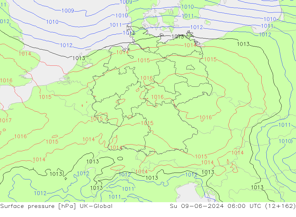 приземное давление UK-Global Вс 09.06.2024 06 UTC