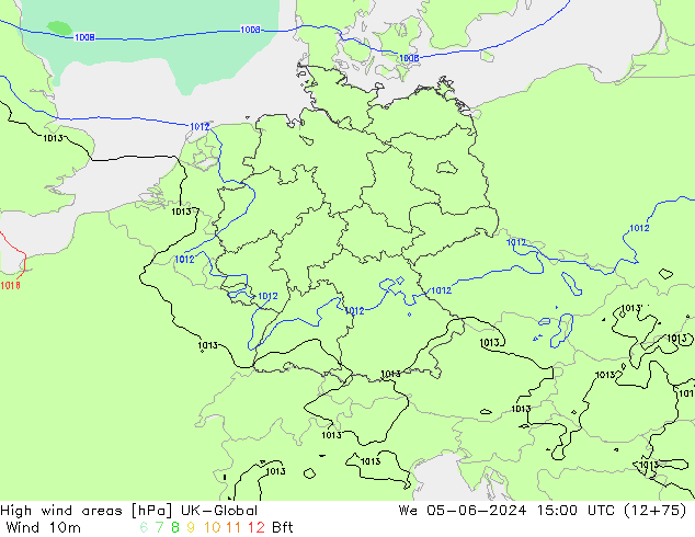 High wind areas UK-Global mié 05.06.2024 15 UTC