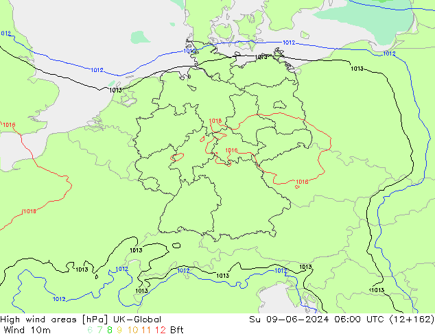 High wind areas UK-Global Su 09.06.2024 06 UTC
