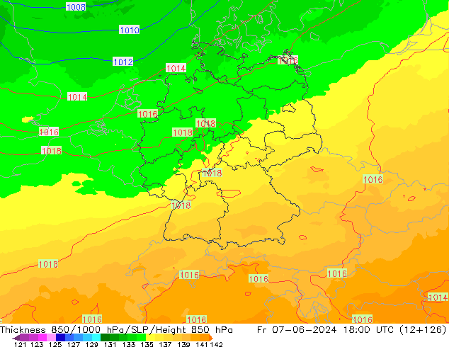 Thck 850-1000 hPa UK-Global Fr 07.06.2024 18 UTC