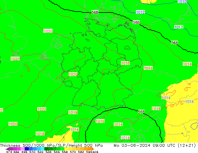 Thck 500-1000hPa UK-Global lun 03.06.2024 09 UTC