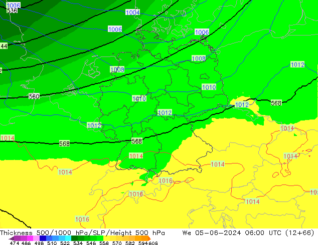 Thck 500-1000hPa UK-Global We 05.06.2024 06 UTC