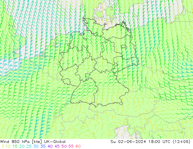 Vent 850 hPa UK-Global dim 02.06.2024 18 UTC