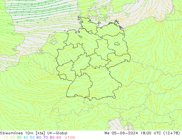 Streamlines 10m UK-Global We 05.06.2024 18 UTC