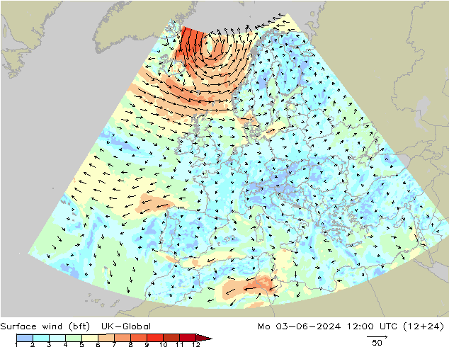  10 m (bft) UK-Global  03.06.2024 12 UTC