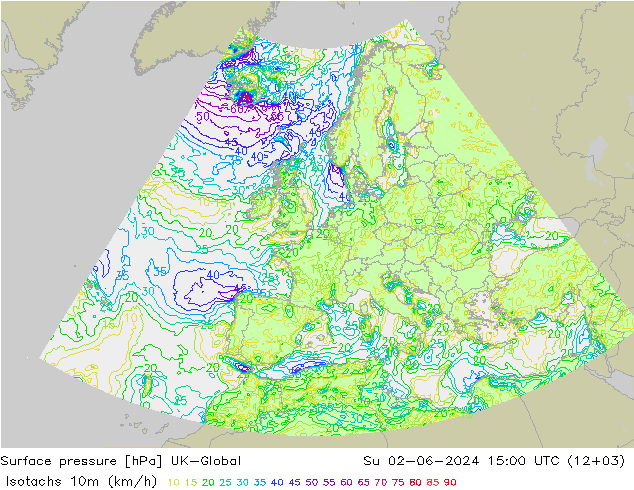 Isotachs (kph) UK-Global dim 02.06.2024 15 UTC