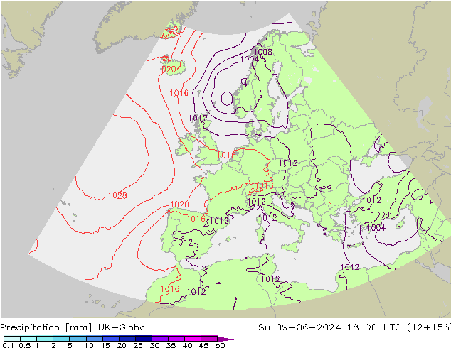 Neerslag UK-Global zo 09.06.2024 00 UTC