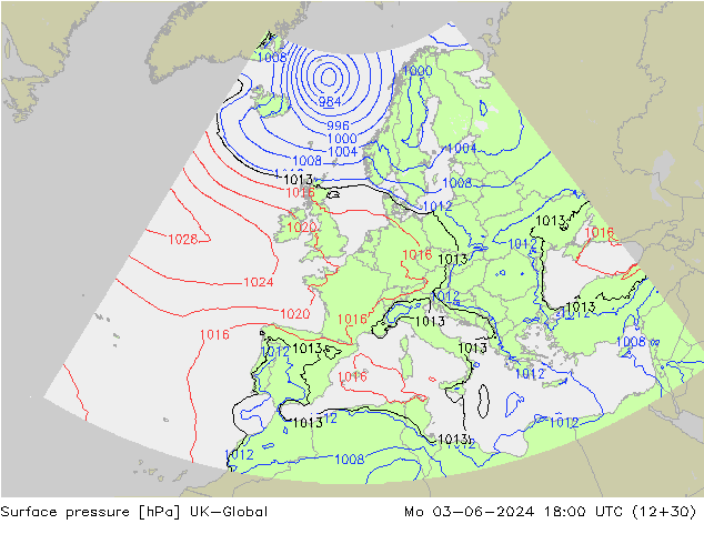 Pressione al suolo UK-Global lun 03.06.2024 18 UTC