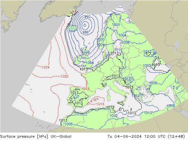 Yer basıncı UK-Global Sa 04.06.2024 12 UTC