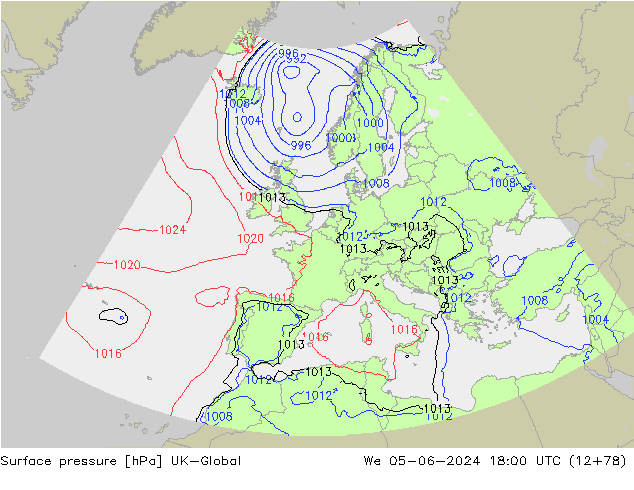 Luchtdruk (Grond) UK-Global wo 05.06.2024 18 UTC