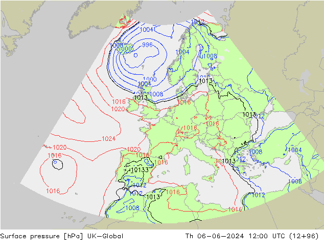 Luchtdruk (Grond) UK-Global do 06.06.2024 12 UTC