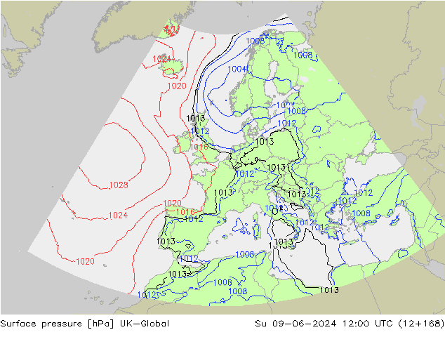 pressão do solo UK-Global Dom 09.06.2024 12 UTC