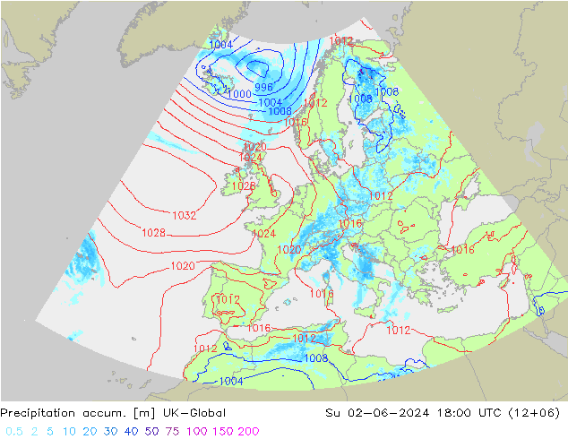 Precipitation accum. UK-Global dom 02.06.2024 18 UTC