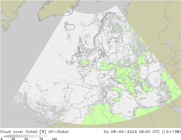 Cloud cover (total) UK-Global Sa 08.06.2024 06 UTC