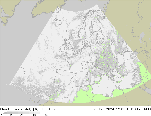 Cloud cover (total) UK-Global Sa 08.06.2024 12 UTC
