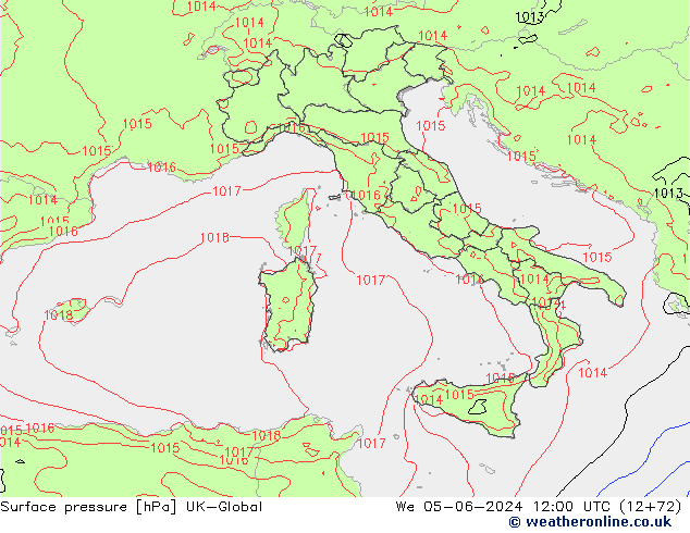 приземное давление UK-Global ср 05.06.2024 12 UTC