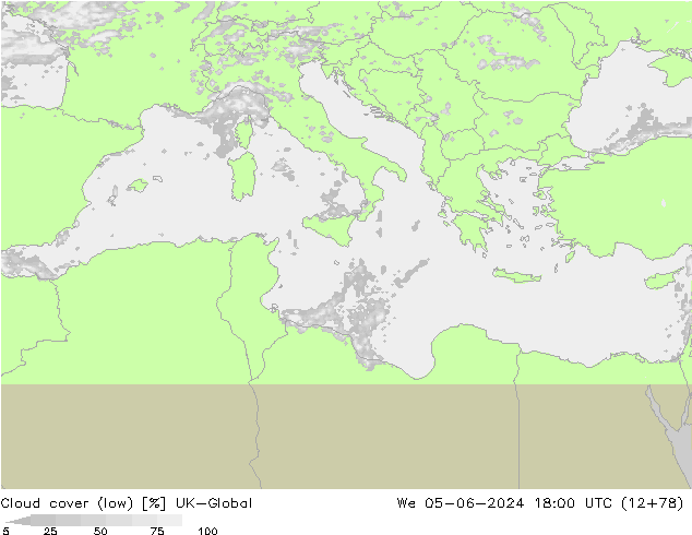 Bewolking (Laag) UK-Global wo 05.06.2024 18 UTC