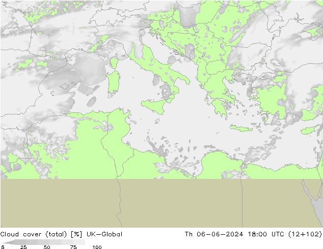 Cloud cover (total) UK-Global Th 06.06.2024 18 UTC