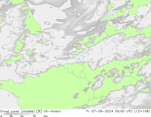 Cloud cover (middle) UK-Global Fr 07.06.2024 00 UTC