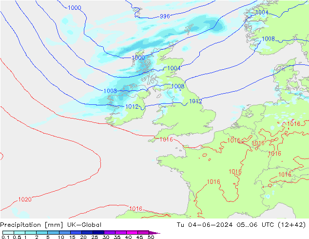 Precipitation UK-Global Tu 04.06.2024 06 UTC