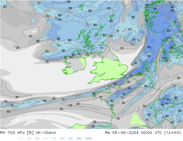 RH 700 hPa UK-Global  05.06.2024 00 UTC