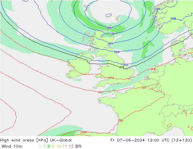 High wind areas UK-Global  07.06.2024 12 UTC