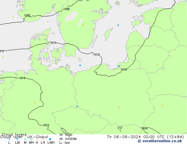 Cloud layer UK-Global Qui 06.06.2024 00 UTC