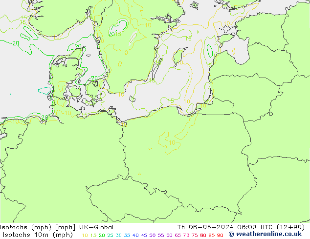 Isotachs (mph) UK-Global Čt 06.06.2024 06 UTC
