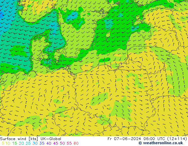 wiatr 10 m UK-Global pt. 07.06.2024 06 UTC