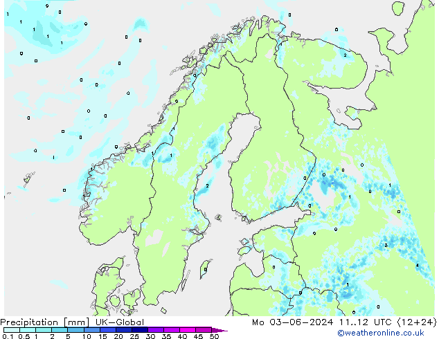 Precipitación UK-Global lun 03.06.2024 12 UTC