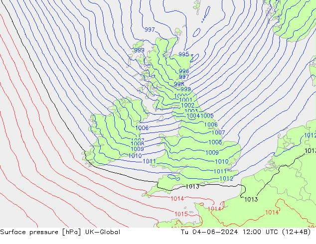 приземное давление UK-Global вт 04.06.2024 12 UTC