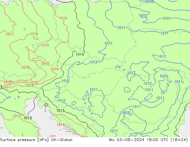 pression de l'air UK-Global lun 03.06.2024 18 UTC