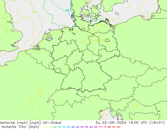 Isotachs (mph) UK-Global Ne 02.06.2024 19 UTC