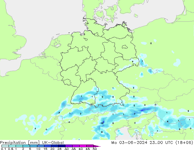 Precipitación UK-Global lun 03.06.2024 00 UTC